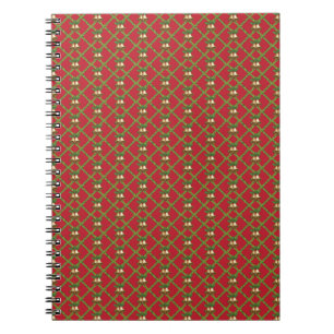 Traditional Christmas red and green jingle bells Notebook