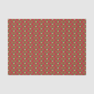 Traditional Christmas red and green jingle bells Tissue Paper