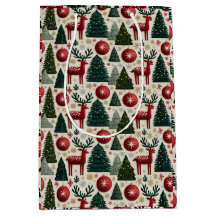 Traditional Christmas Reindeer Tree Pattern