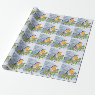 Traditional Christmas Robin and Ivy  Wrapping Paper