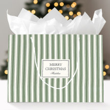 Traditional Christmas Sage Green Stripe Custom