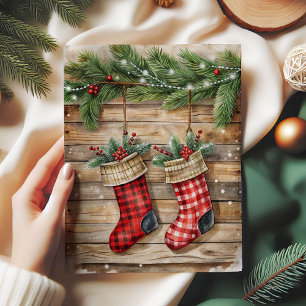 Traditional Christmas tissue paper watercolor