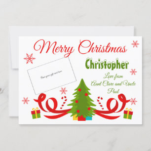 Traditional Christmas Tree Gift Card Holder