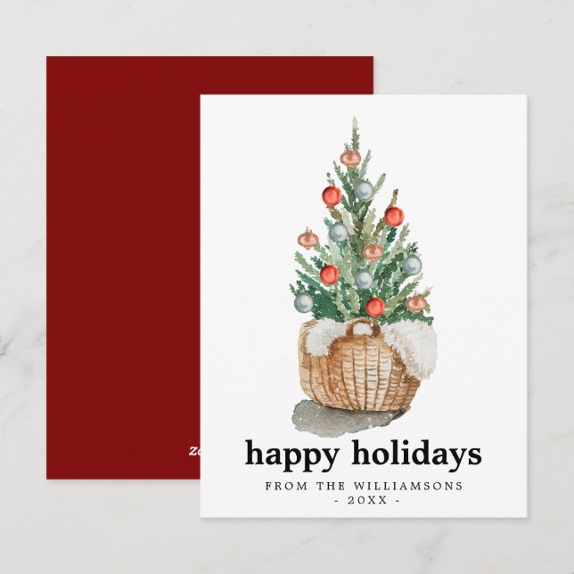 Traditional Christmas tree Holiday Card (Front/Back)
