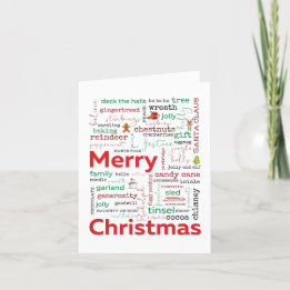 Traditional Christmas Words and Sentiments Holiday Card
