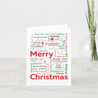 Traditional Christmas Words and Sentiments Holiday Card