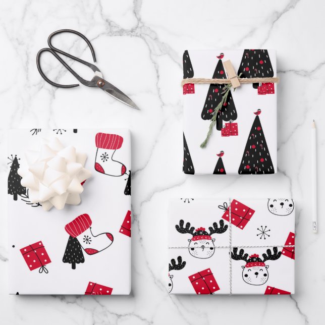 Traditional Christmas Wrapping Paper Sheet (Front)