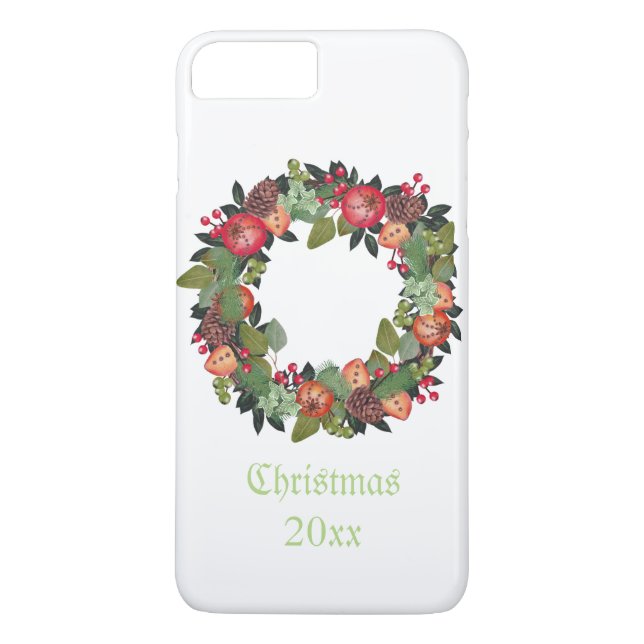Traditional Christmas Wreath, Holiday Design Case-Mate iPhone Case (Back)