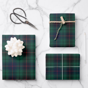 Traditional Clan Davidson Scottish Tartan Plaid Wrapping Paper Sheet