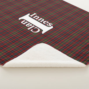 Traditional Clan Innes Tartan Plaid Sherpa Blanket