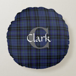 Traditional Clark Tartan Monogrammed Pillow