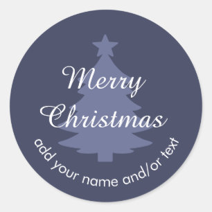 Traditional Classic Blue Custom Christmas Sticker
