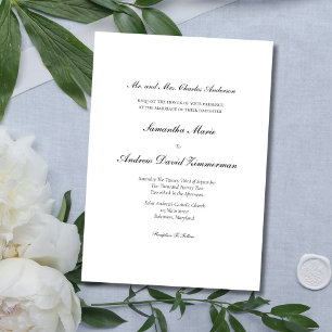 Traditional Classic Formal Elegant Wedding  Invitation