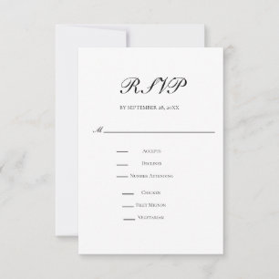 Traditional Classic Formal Elegant Wedding RSVP Card