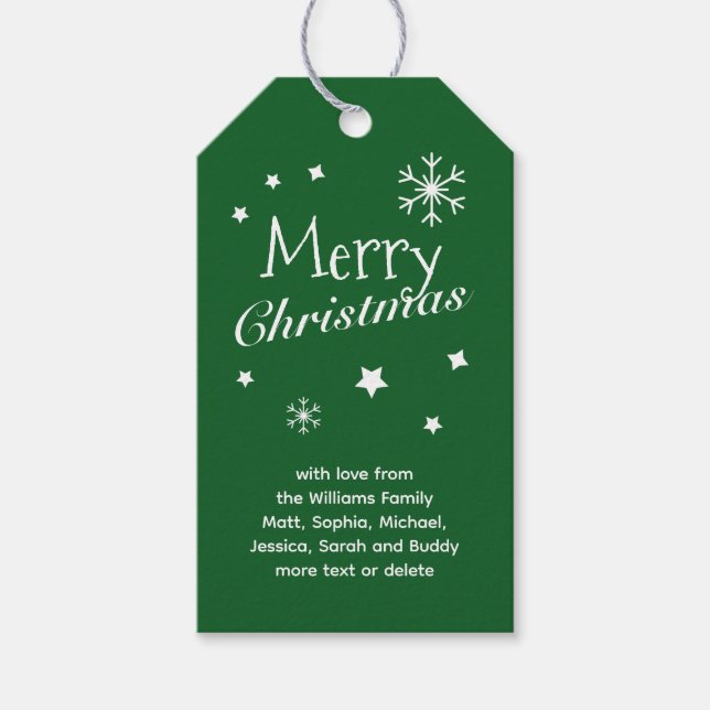 Traditional - Classic Green - Christmas Gift Tags (Front)