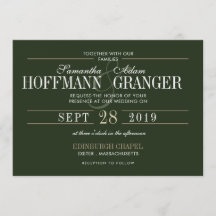 Traditional & Classic Green Wedding Invitation Set