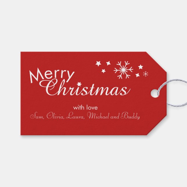 Traditional - Classic Red - Customisable Gift Tags (Front (Horizontal))