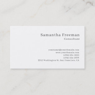Traditional Clean Plain White Minimalist Business Card
