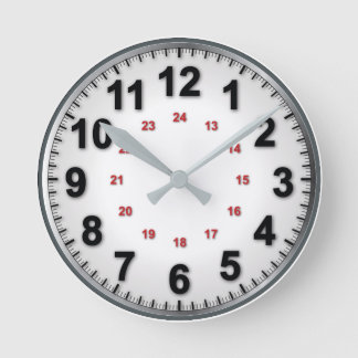 Traditional clock with 12/24