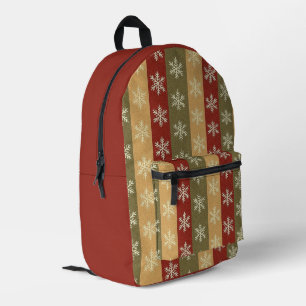 traditional colored Christmas snowflake striped Printed Backpack