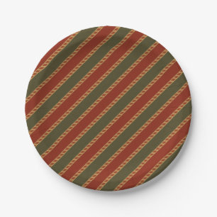 traditional colored Christmas striped Paper Plate