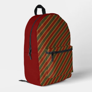 traditional colored Christmas striped Printed Backpack