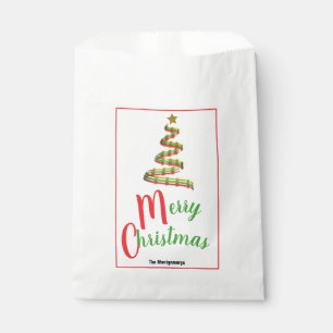 Traditional Colour Abstract Christmas Tree Favour Bag