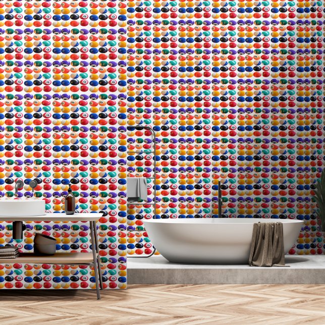 Traditional Coloured Eightballs, Wallpaper (Bathroom)