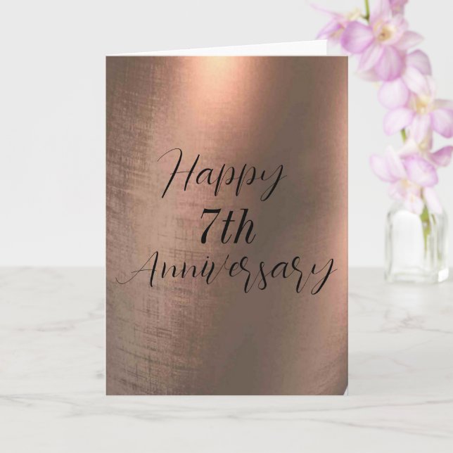 Traditional Copper 7th Anniversary Card (Orchid)