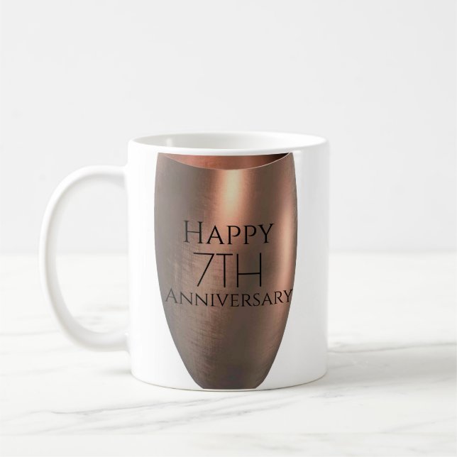 Traditional Copper 7th Anniversary Coffee Mug (Left)