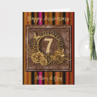 Traditional Copper 7th Anniversary Keepsake Photo Card