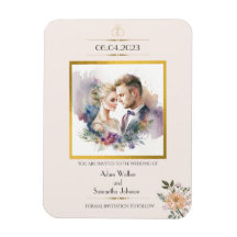 Traditional Couple Gold Flower Save the Date