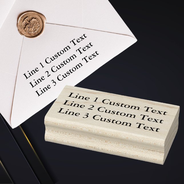 Traditional Custom Business 3 Lines of Serif Text Rubber Stamp (Creator Uploaded)