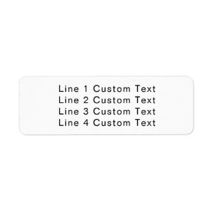 Traditional Custom Business 4 Lines of Serif Text Return Address Label