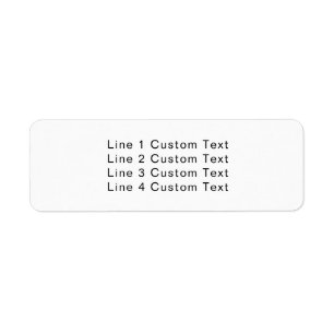 Traditional Custom Business 4 Lines of Serif Text Return Address Label