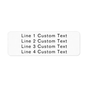 Traditional Custom Business 4 Lines of Serif Text Return Address Label