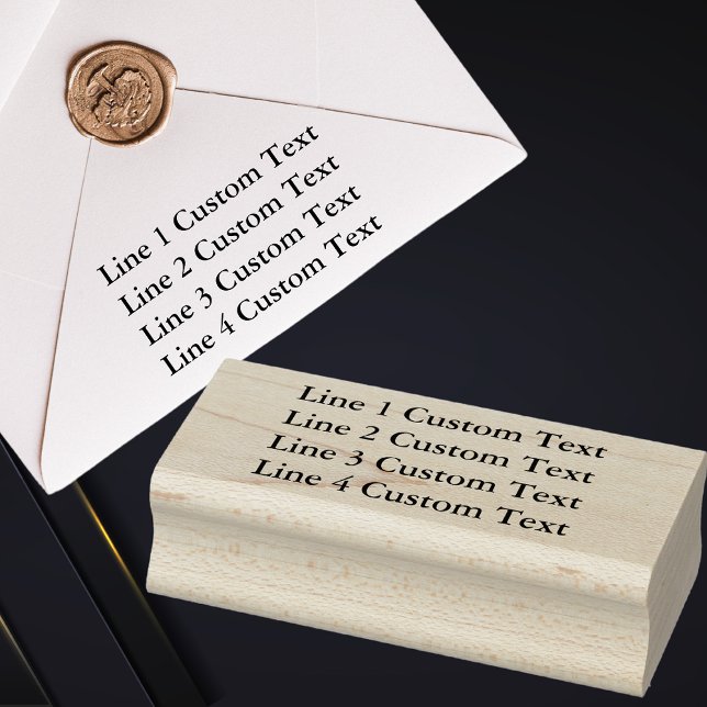 Traditional Custom Business 4 Lines of Serif Text Rubber Stamp (Creator Uploaded)