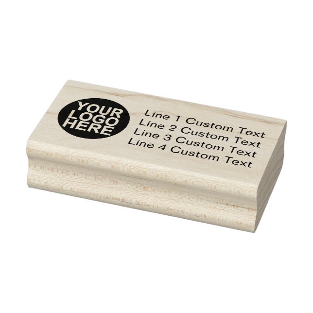 Traditional Custom Business 4 Lines With Logo Rubber Stamp (Stamp)