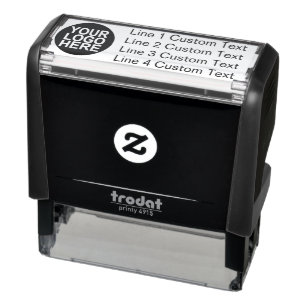 Traditional Custom Business 4 Lines With Logo Self-inking Stamp