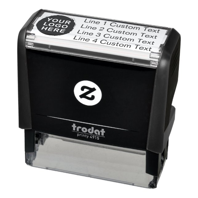 Traditional Custom Business 4 Lines With Logo Self-inking Stamp (Product)