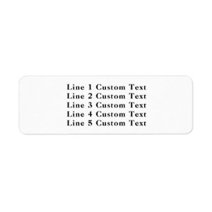 Traditional Custom Business 5 Lines of Serif Text Return Address Label