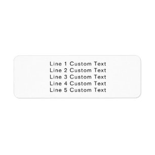 Traditional Custom Business 5 Lines of Serif Text Return Address Label