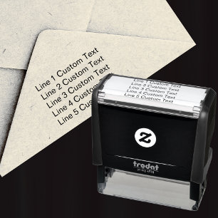 Traditional Custom Business 5 Lines of Serif Text Self-inking Stamp