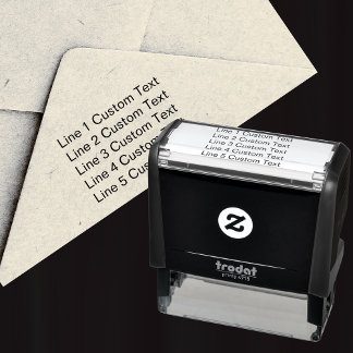 Traditional Custom Business 5 Lines of Serif Text Self-inking Stamp