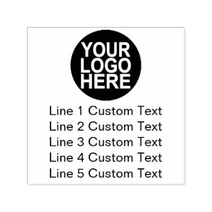 Traditional Custom Business 5 Lines With Logo Self-inking Stamp