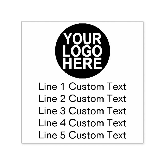 Traditional Custom Business 5 Lines With Logo Self-inking Stamp (Design)