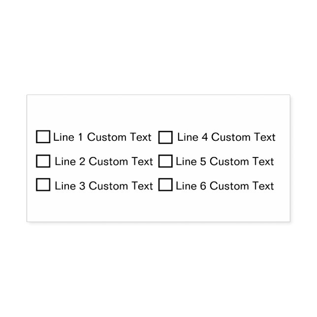 Traditional Custom Business 6 Lines Checkbox Self-inking Stamp (Design)