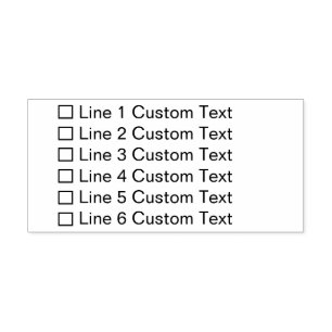 Traditional Custom Business 6 Lines Checkbox Self-inking Stamp