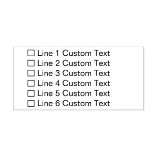 Traditional Custom Business 6 Lines Checkbox Self-inking Stamp