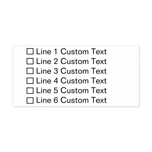 Traditional Custom Business 6 Lines Checkbox Self-inking Stamp (Design)